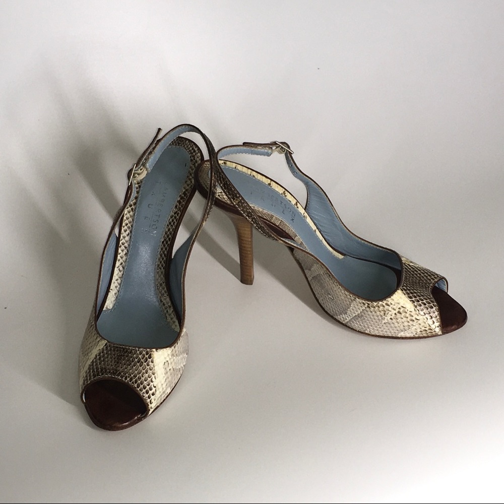 Lamberston Truex Watersnake Peep Toe Heel… - Picture 8 of 15